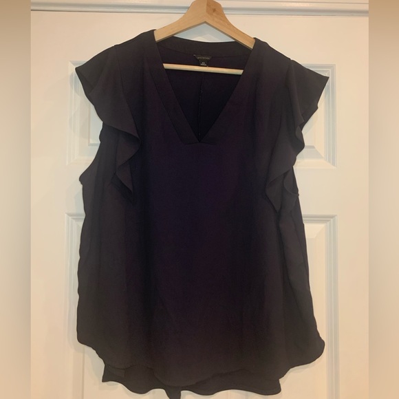 Ann Taylor Romantic Navy Sleeveless Blouse - size XL - Picture 2 of 9